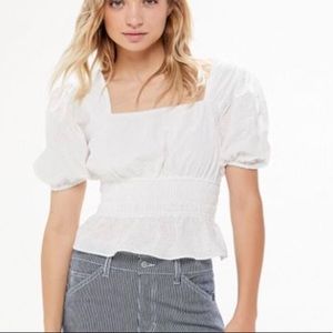 White crop blouse